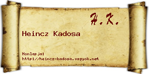Heincz Kadosa névjegykártya